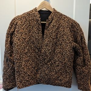 Leopard print reversible jacket
